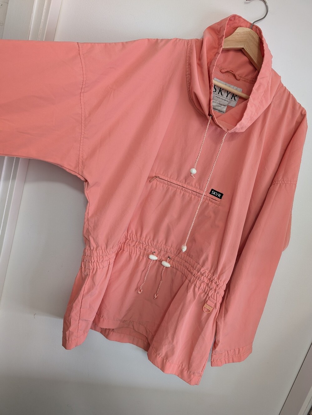 Vintage 90s Skyr Small Anorak Windbreaker Pullover Jacket Oversized Pink Coat